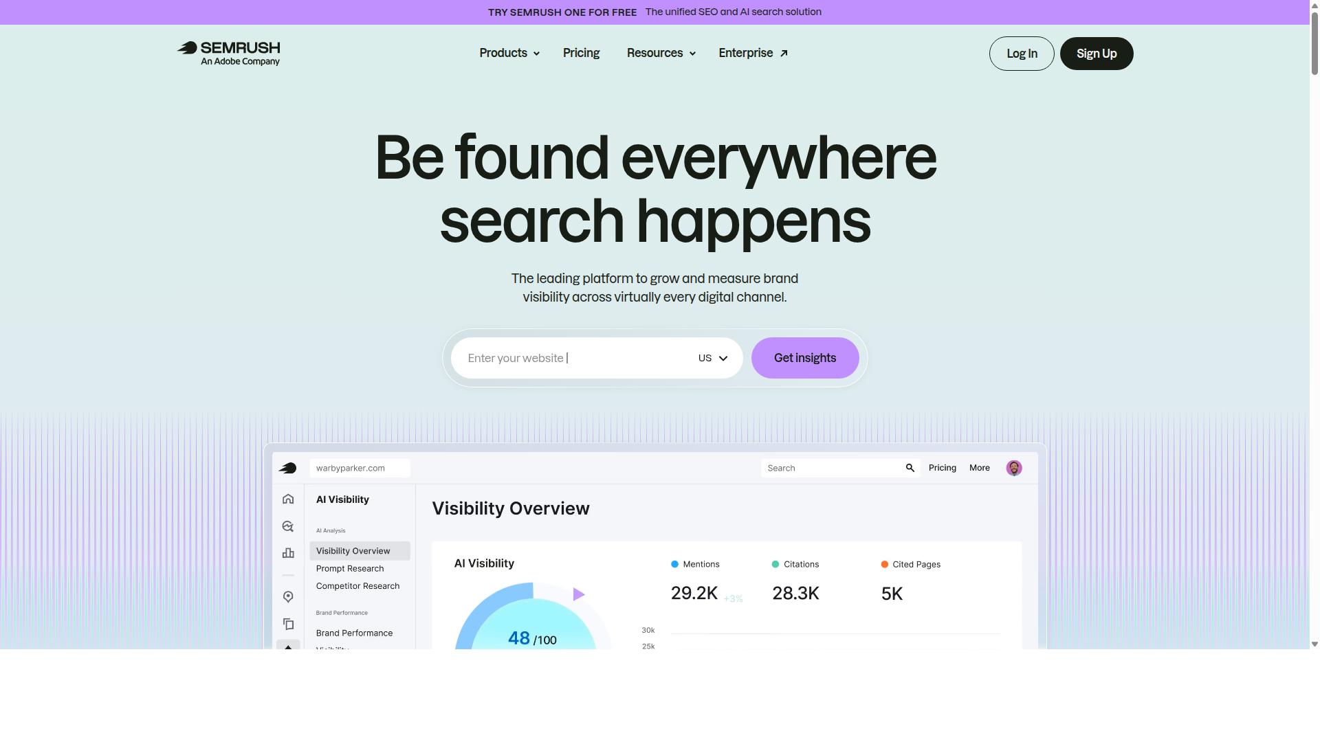 Semrush website