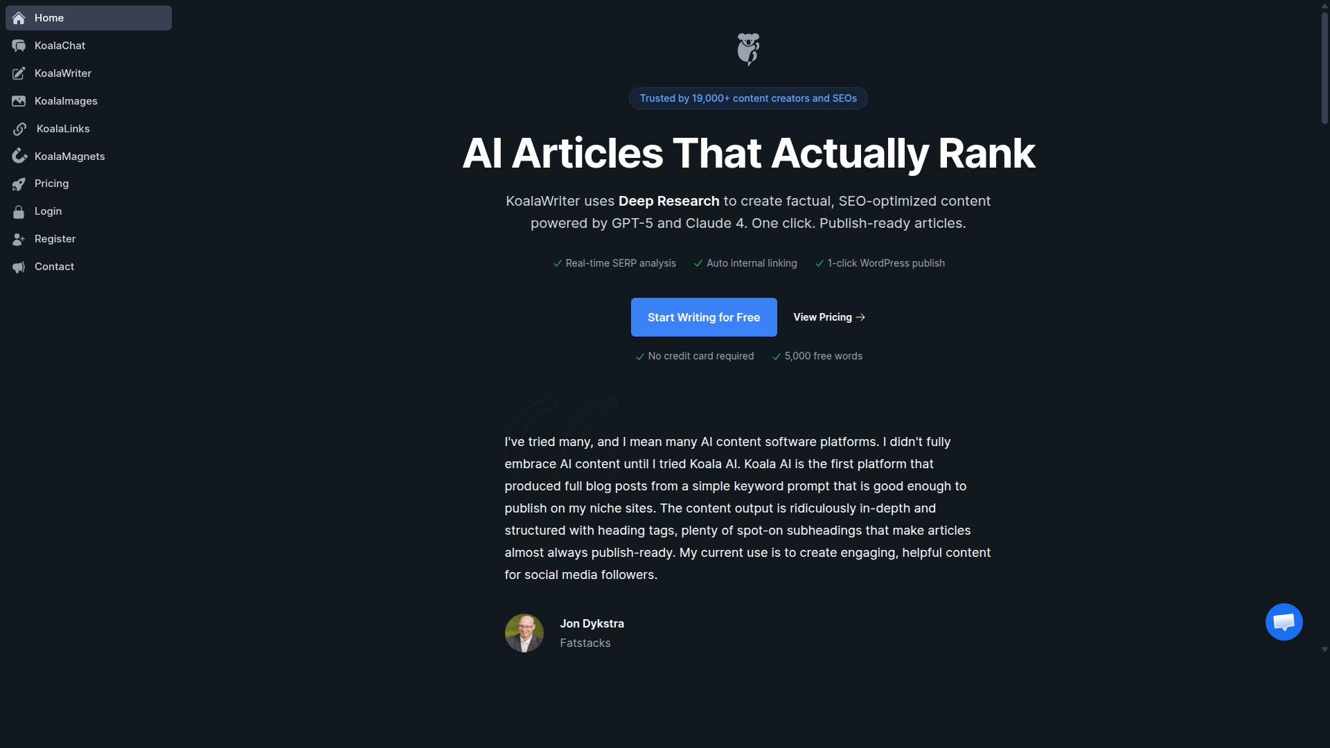 KoalaWriter website
